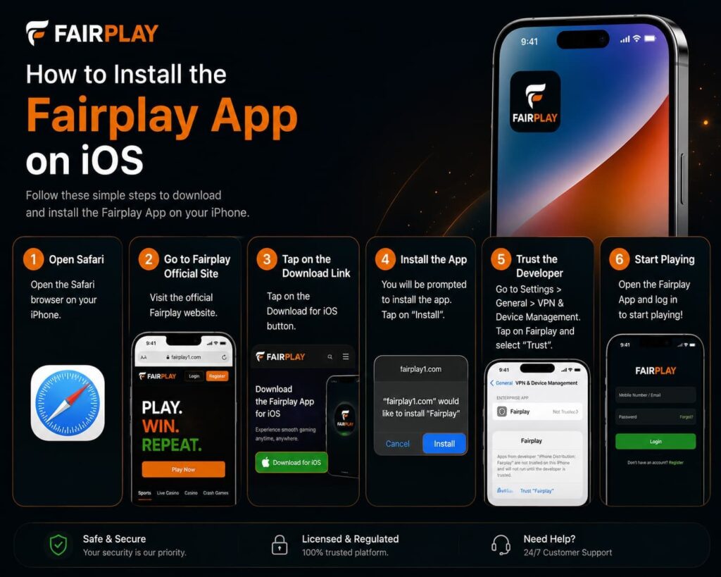 How to install the fairplay app on IOS